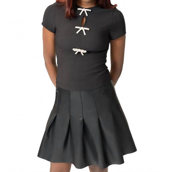 NEW AREA STARS prue pu mini skirt in black - Picture 1 of 3
